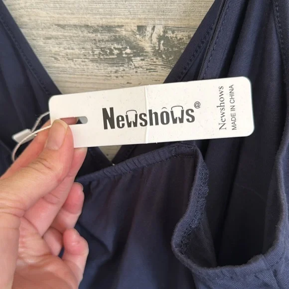 New Shows Blue Spaghetti Strap Dress- Medium  New With Tag - Picture 5 of 11